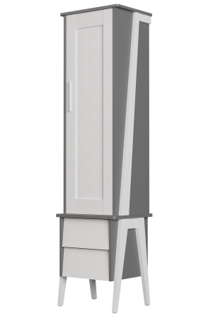 Шкаф-пенал Сканди 50,1х45х199,8 см (молочный дуб, серый ясень)